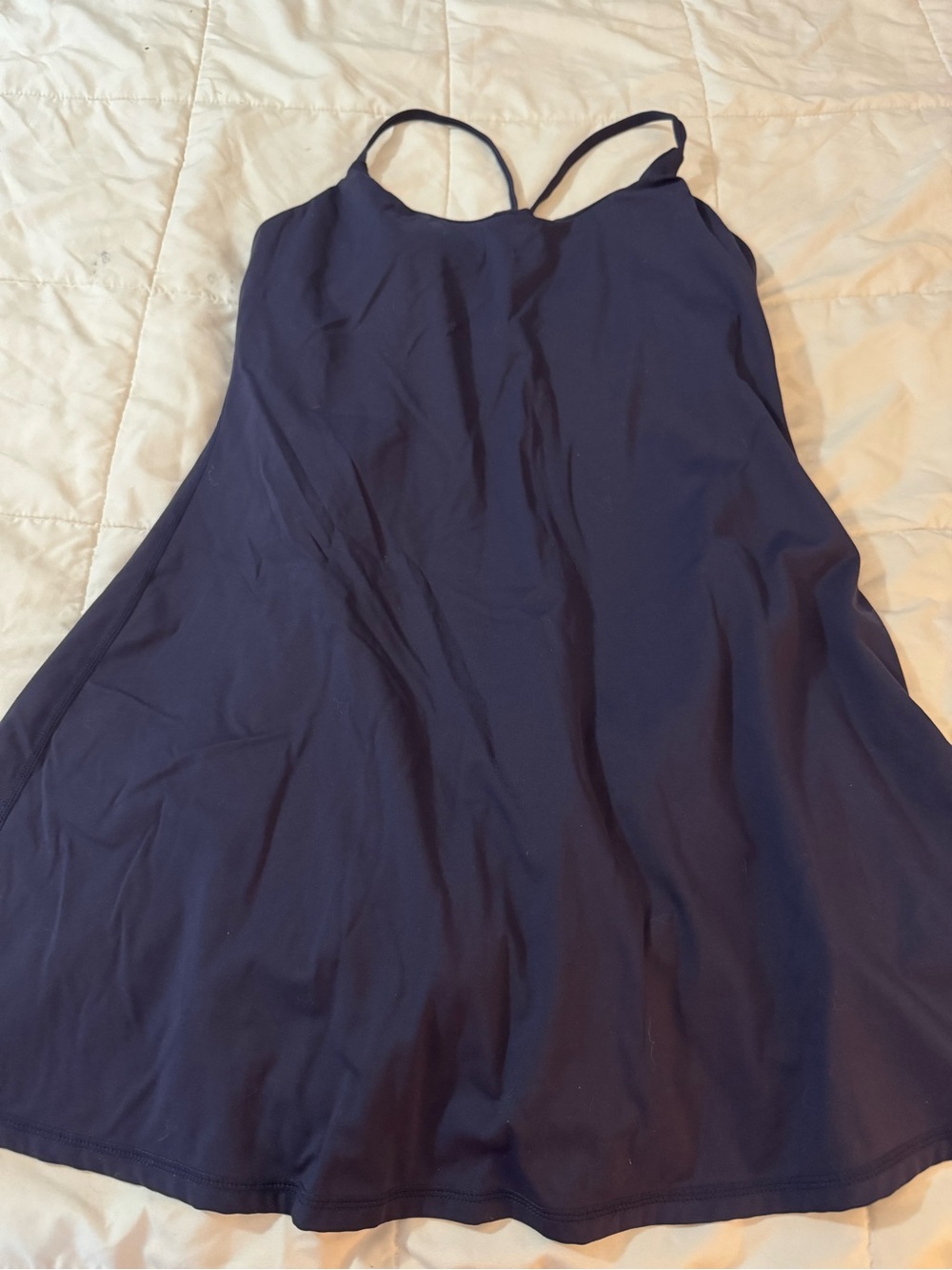 HALARA Navy Blue Spaghetti Strap Tank Dress